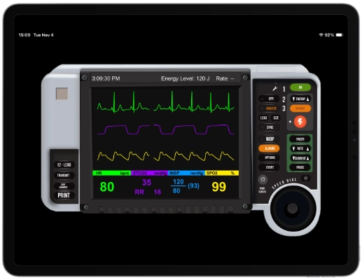 Try the Med Sim App LP15 Cardiac Monitor